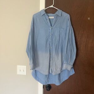 FREE PEOPLE Blue Button Up